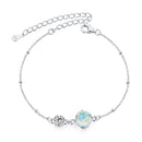 925 Sterling Silver 0.8cm CZ White Gold Plated Bracelet for Women