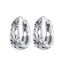 925 Sterling Silver Earrings with Pavé Setting and Oxidized Finish