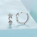 925 Sterling Silver Earrings with Pavé Setting CZ in Oxidized Silver