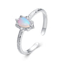 925 Sterling Silver & Synthetic Opal Pendant 0.9x0.7cm for Women