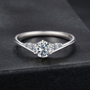 925 Sterling Silver Moissanite 0.15ct Ring Size 7 for Women