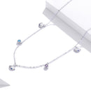 925 Sterling Silver Adjustable Necklace with Scallop Design and Pavé Setting CZ