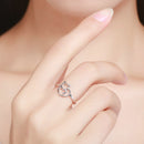 925 Sterling Silver Ring Size 5.0 with Platinum Plating for Women