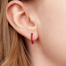 925 Sterling Silver Plated Rose Gold Enamel Earrings for Women
