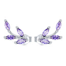 925 Sterling Silver Earrings with CZ and Oxidized Finish - 1.3*0.6cm
