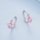 S925 Sterling Silver Enamel Platinum Plated Earrings with 6mm CZ for Women