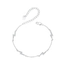 925 Sterling Silver Pave Setting CZ Bracelet with White Gold Plating