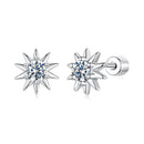 925 Sterling Silver Moissanite 0.10 Carat Earrings for Women - 0.7cm Size