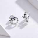 925 Sterling Silver Earrings with Oxidized Finish and Pavé Setting