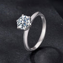 925 Sterling Silver Moissanite 1 Carat Ring Size 6