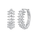 925 Sterling Silver White Gold Plated 1.6cm Pavé CZ Hoop Earrings for Women