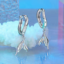 925 Sterling Silver Earrings with Nano Opal Stone and CZ in White Gold Finish