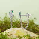 925 Sterling Silver Earrings with CZ in White Gold Plating