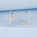 925 Sterling Silver Hoop Earrings with Pavé Setting CZ, 1.3x0.8cm, for Women