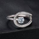 925 Sterling Silver 0.50 Carat Moissanite Ring Size 6 for Women
