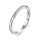 925 Sterling Silver Pavé Set CZ Platinum Plated Ring Size 6 for Women