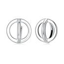 925 Sterling Silver Earrings - Oxidized Silver Finish, 1.3cm for Women