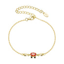 925 Sterling Silver Gold Plated CZ Bracelet 15+6cm for Women