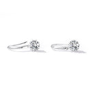 925 Sterling Silver Earrings with Pavé Setting and Platinum Plating