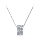 925 Sterling Silver & Moissanite Necklace, 40+5cm Length, White Gold Plated, Women's Jewelry
