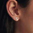 925 Sterling Silver 0.20 Carat Moissanite Earrings with Synthetic Pearl for Women