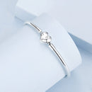 925 Sterling Silver White Gold Plated 17.0cm CZ Bracelet for Women