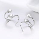 925 Sterling Silver Oxidized Earrings with Shell Pearl for Women