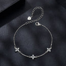 925 Sterling Silver & Plated White Gold Moissanite Bracelet 15+6cm for Women