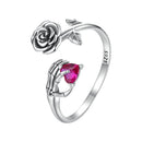 925 Sterling Silver Ring with Pavé Setting CZ, Width 0.15cm, Women's Jewelry