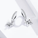 S925 Oxidized Silver Pavé Setting CZ Earrings for Women