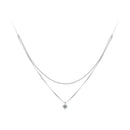 925 Sterling Silver Necklace with 8x6mm Pavé Setting CZ Pendant for Women