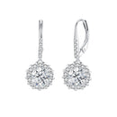 925 Sterling Silver Moissanite 1ct Earrings 26x11mm Pavé White Gold for Women