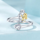 925 Sterling Silver White Gold Plated Ring with CZ - 3mm
