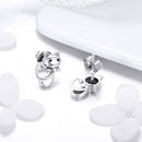 925 Sterling Silver Earrings with Pavé Setting in Oxidized Finish