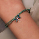 925 Sterling Silver Adjustable Bracelet with CZ and Enamel in Oxidized Finish for Women