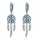 925 Sterling Silver Oxidized Silver Pavé CZ Earrings for Women, Size: 4*1 cm