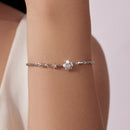 925 Sterling Silver Adjustable Moissanite & Natural Pearl Bracelet for Women