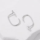 925 Sterling Silver Brass Earrings with White Gold Plating 1.4cm for Women