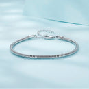 925 Sterling Silver Plated Platinum Bracelet with Adjustable Length for Women