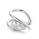 925 Sterling Silver Hoop Earrings with Pavé Setting CZ in White Gold