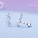 925 Sterling Silver Translucent Opal CZ Earrings for Women