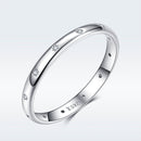 925 Sterling Silver Size 6.0 Plated Platinum Pavé Setting CZ Ring for Women