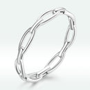 925 Sterling Silver 0.3cm Platinum Plated Ring