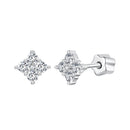 925 Sterling Silver 10mm Moissanite Earrings for Women