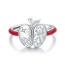 925 Sterling Silver Enamel Pavé CZ Ring for Women Size 1.3 cm
