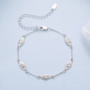 925 Sterling Silver White Gold Plated Bracelet with CZ Pendants for Women