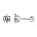 925 Sterling Silver 0.5 Carat Moissanite Earrings for Women