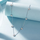 925 Sterling Silver Moissanite 0.25 Carat Necklace with Pavé Setting for Women