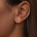 925 Sterling Silver & Moissanite Earrings 0.005ct for Women