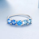 925 Sterling Silver Ring with White Gold Plating for Women, Size 6.0